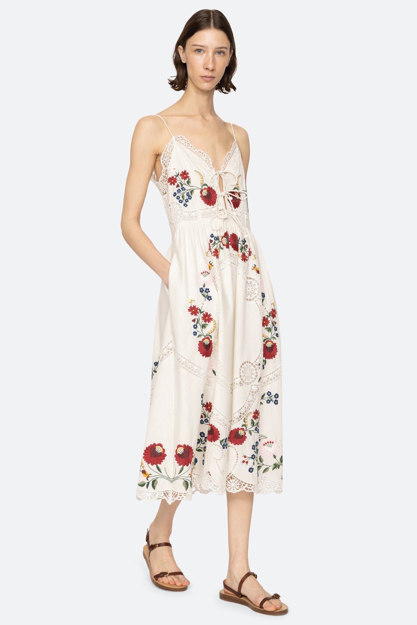 Celia Embroidery Slip Dress