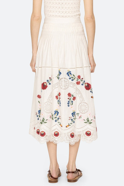 Celia Embroidery Midi Skirt