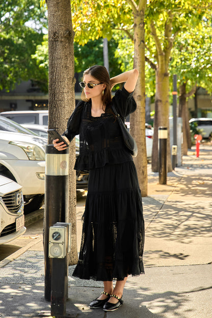 Franca Lace Midi Skirt
