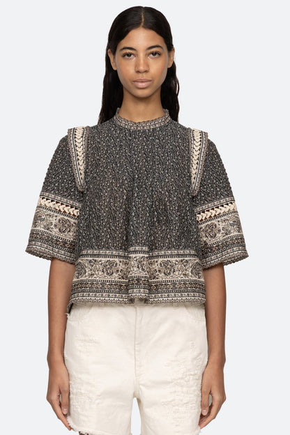 Palma Print S/SLV Top