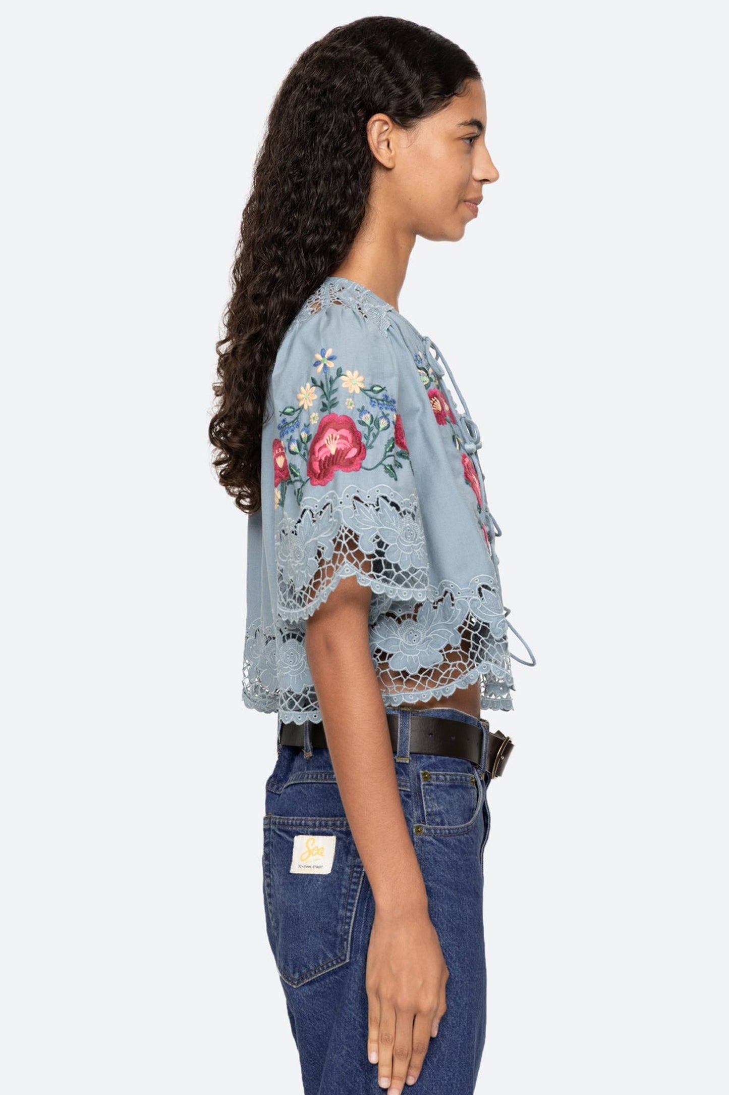 Rosaline Embroidery S/SLV Top
