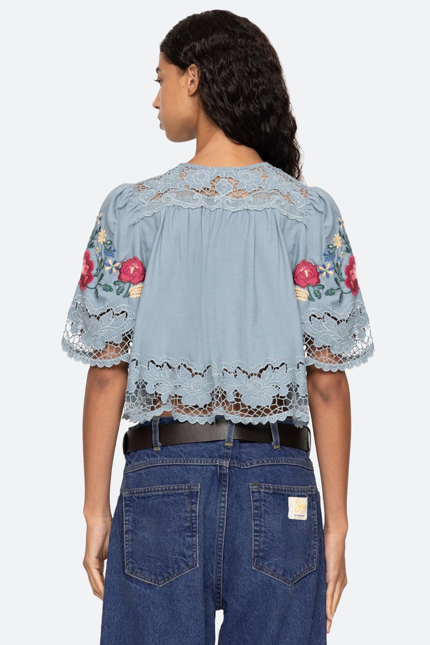 Rosaline Embroidery S/SLV Top