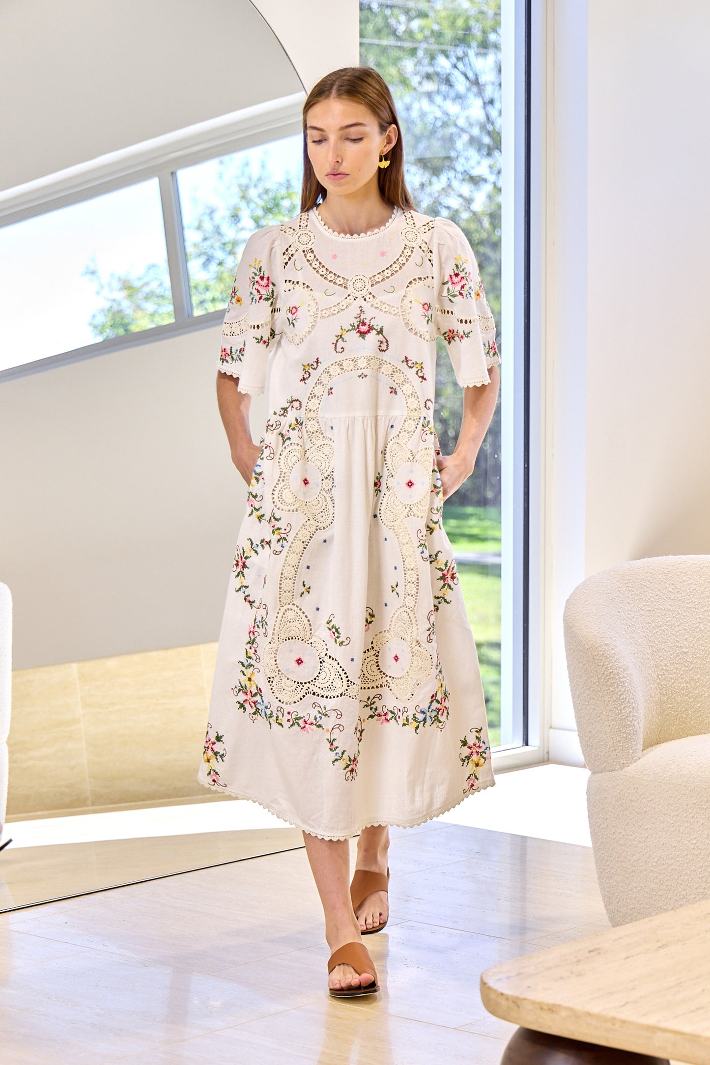 Edwina Embroidery S/SLV Dress