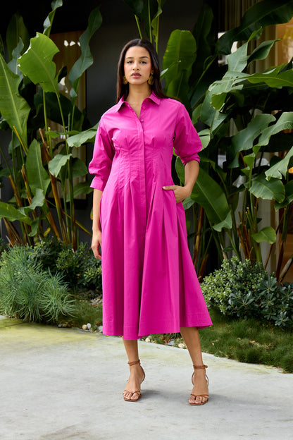 Jazz Pintuck Midi Dress