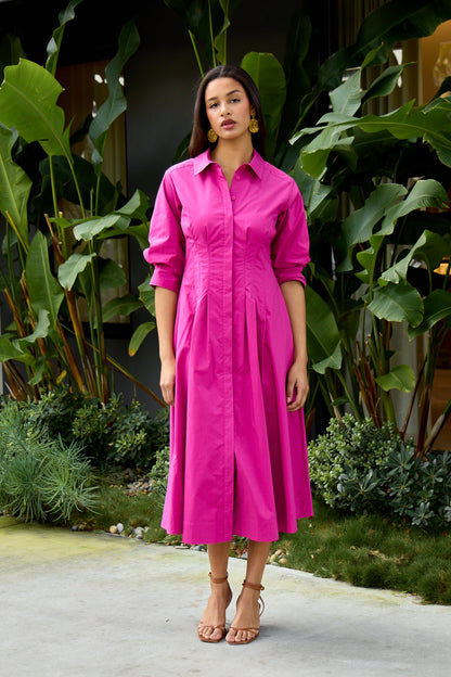 Jazz Pintuck Midi Dress