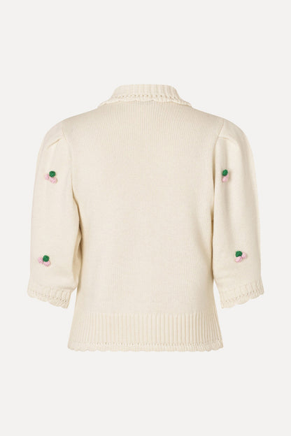 Bubble Knit Polo Cardigan