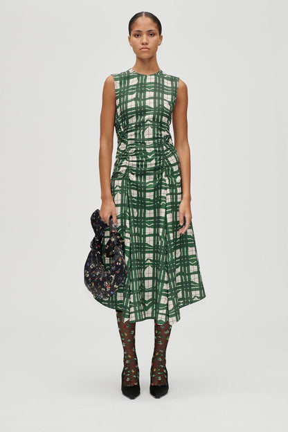 Sleeveless Gathered Midi Dress