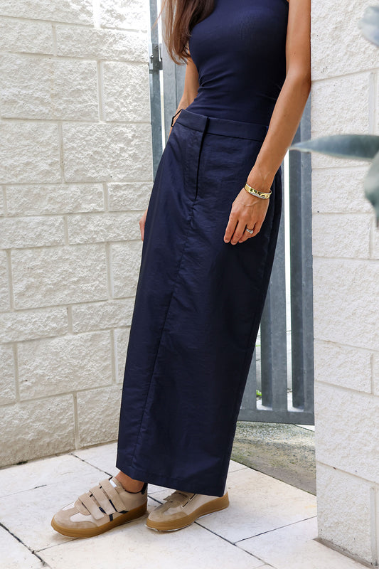 Crispy Nylon Maxi Skirt