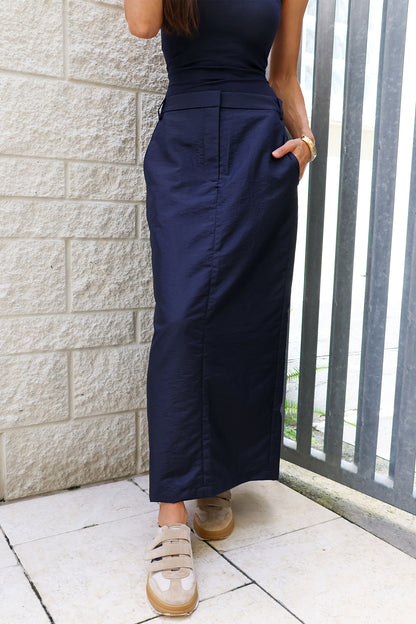 Crispy Nylon Maxi Skirt