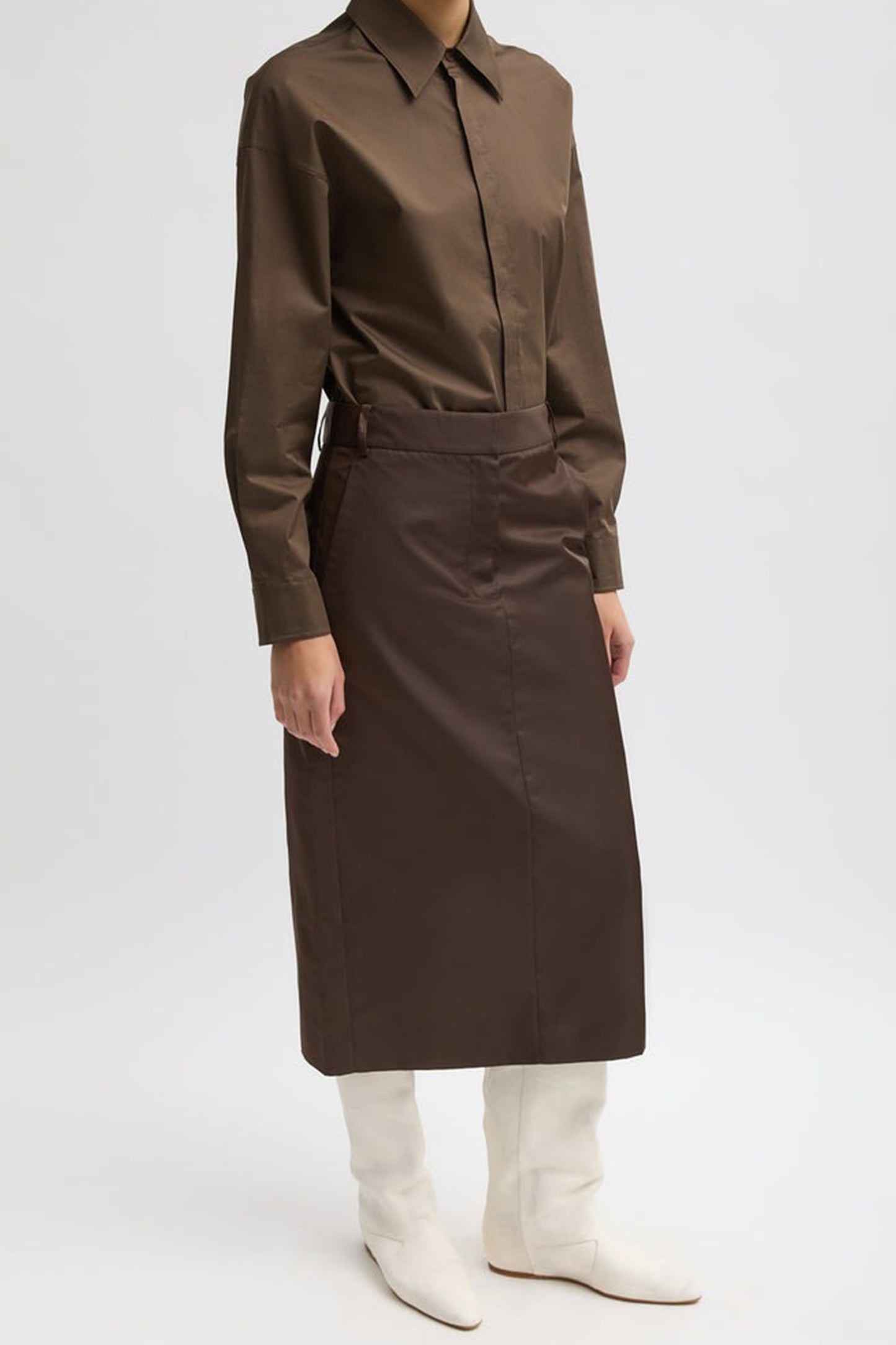 Eco Nylon Midi Trouser Skirt