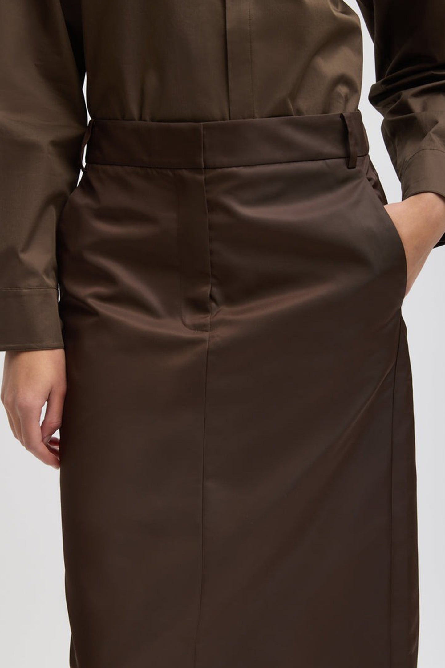 Eco Nylon Midi Trouser Skirt