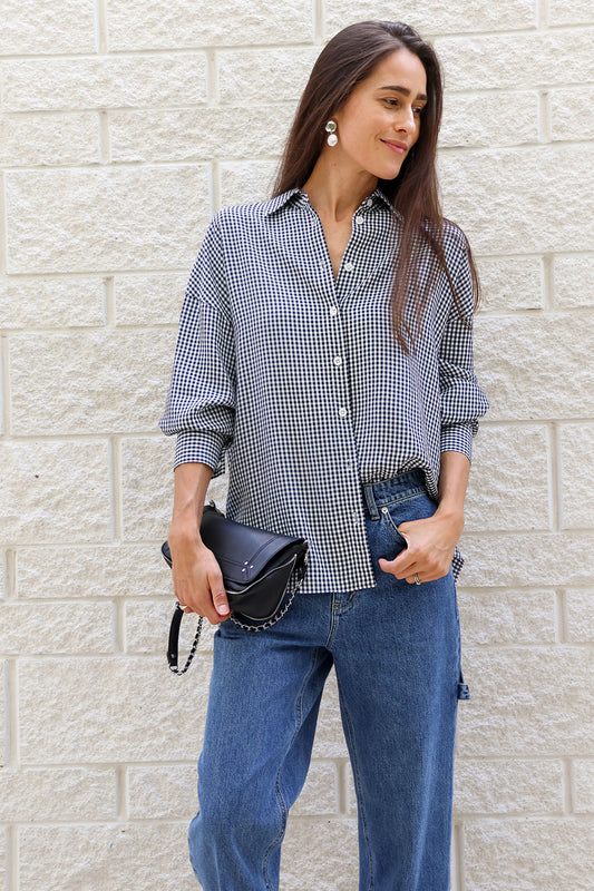 Viscose Gingham Oversized Shirt