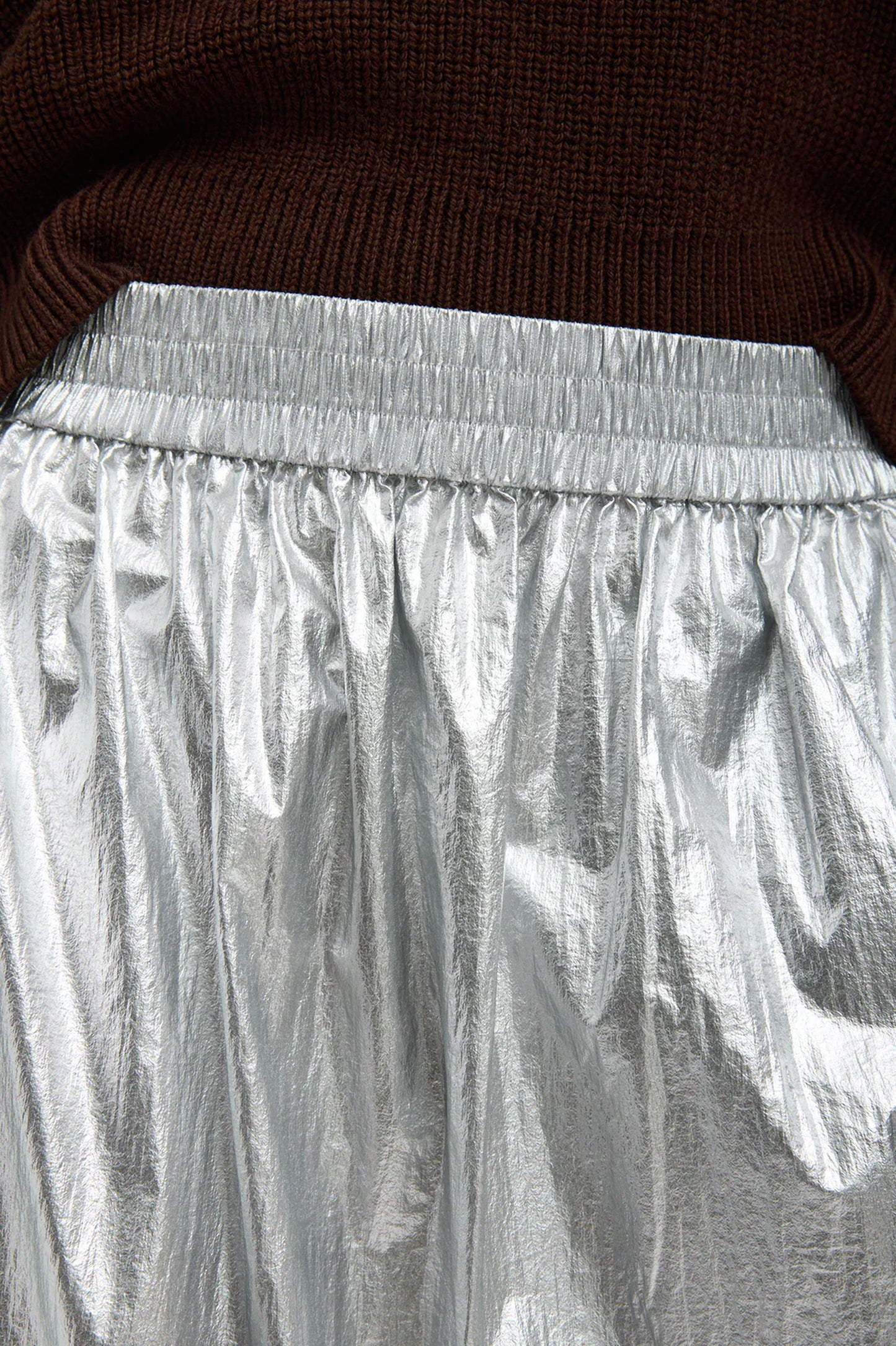 Metallic Nylon Pull On Full Skirt
