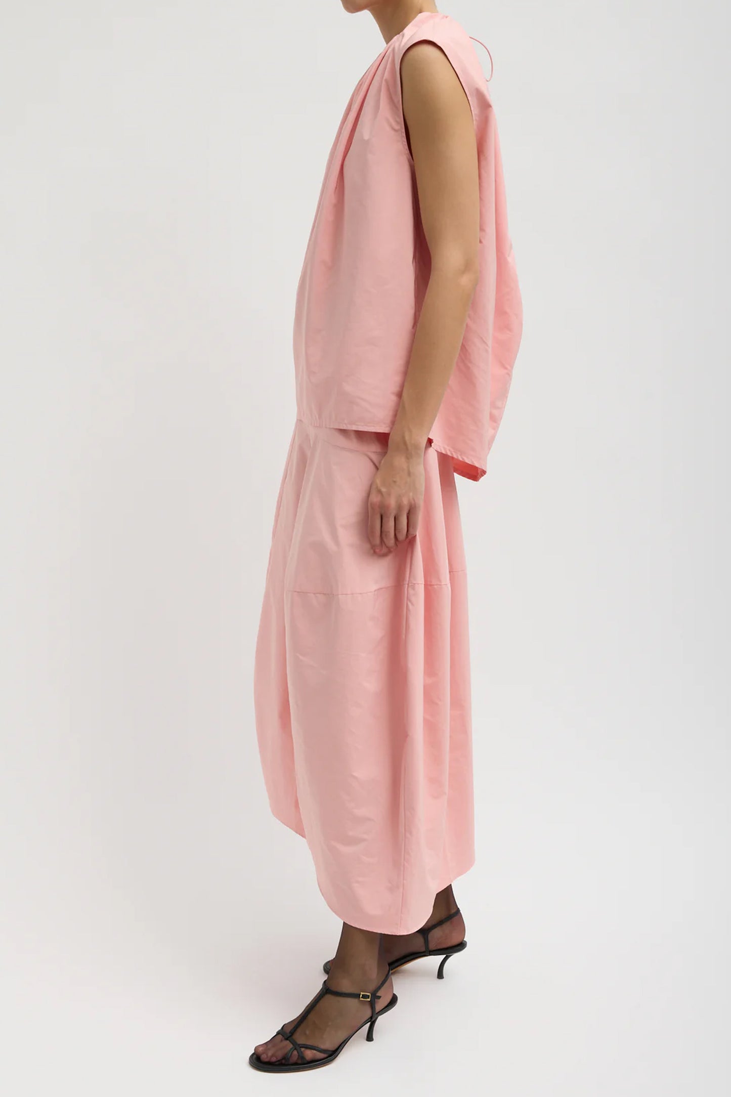 Nylon Shirred Neck Top