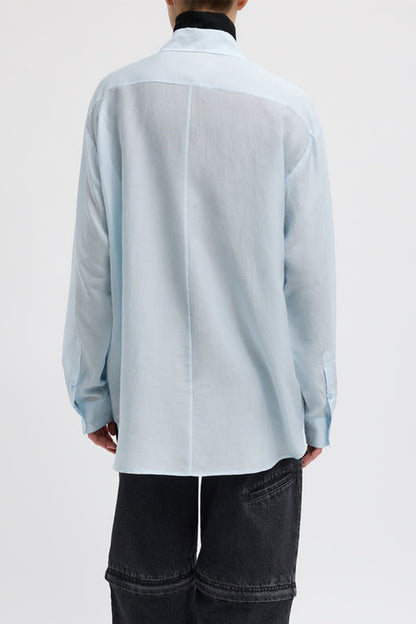 Silk Voile Easy Pintucked Shirt