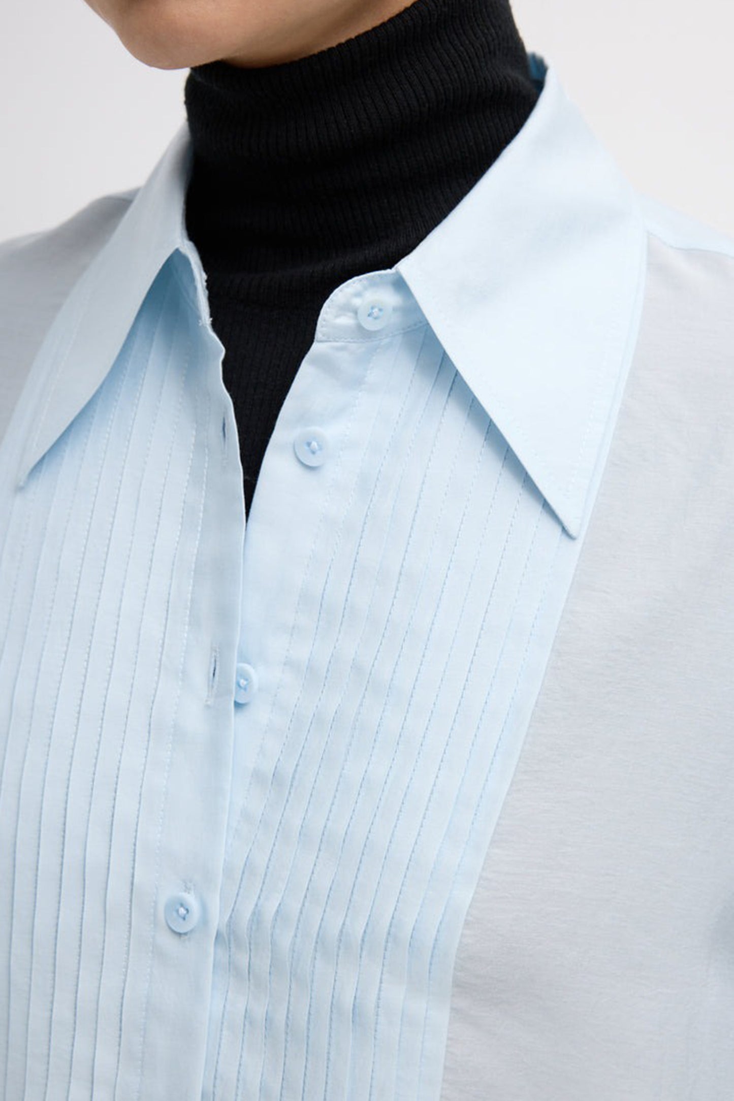 Silk Voile Easy Pintucked Shirt