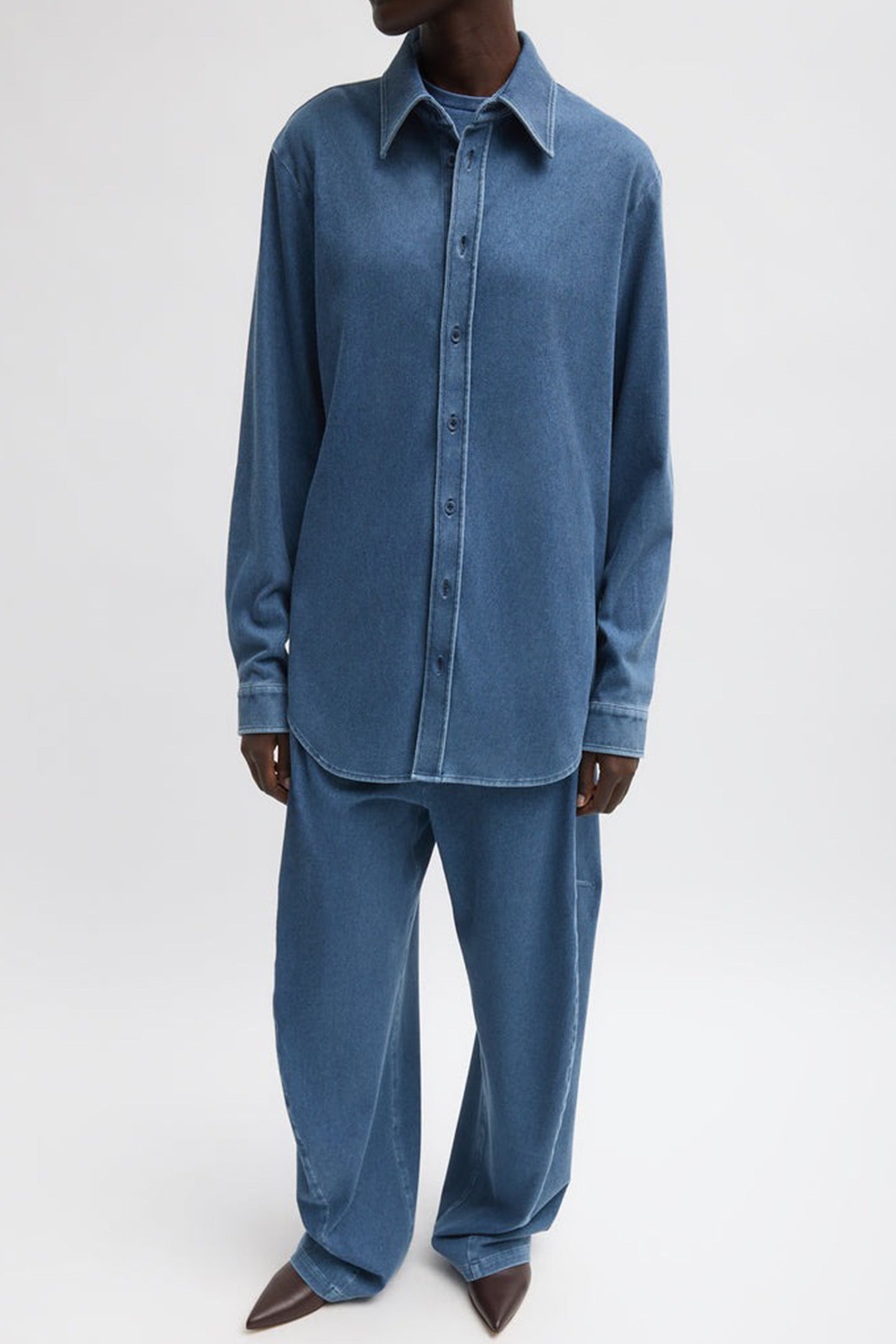 Stretch Denim Easy Shirt