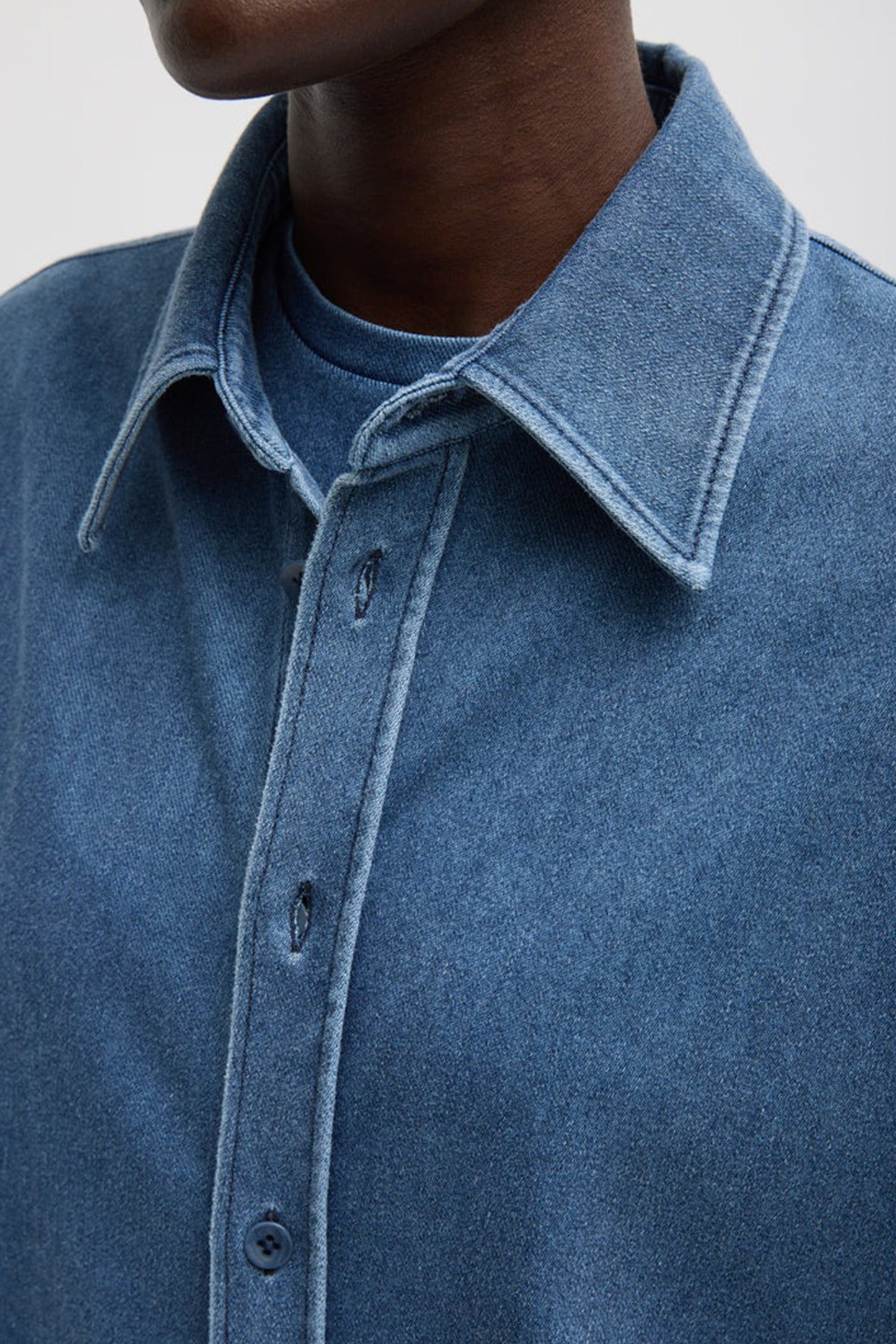 Stretch Denim Easy Shirt