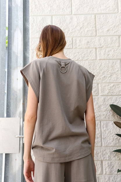 Light Weight Sweatshirting Sleeveless Top