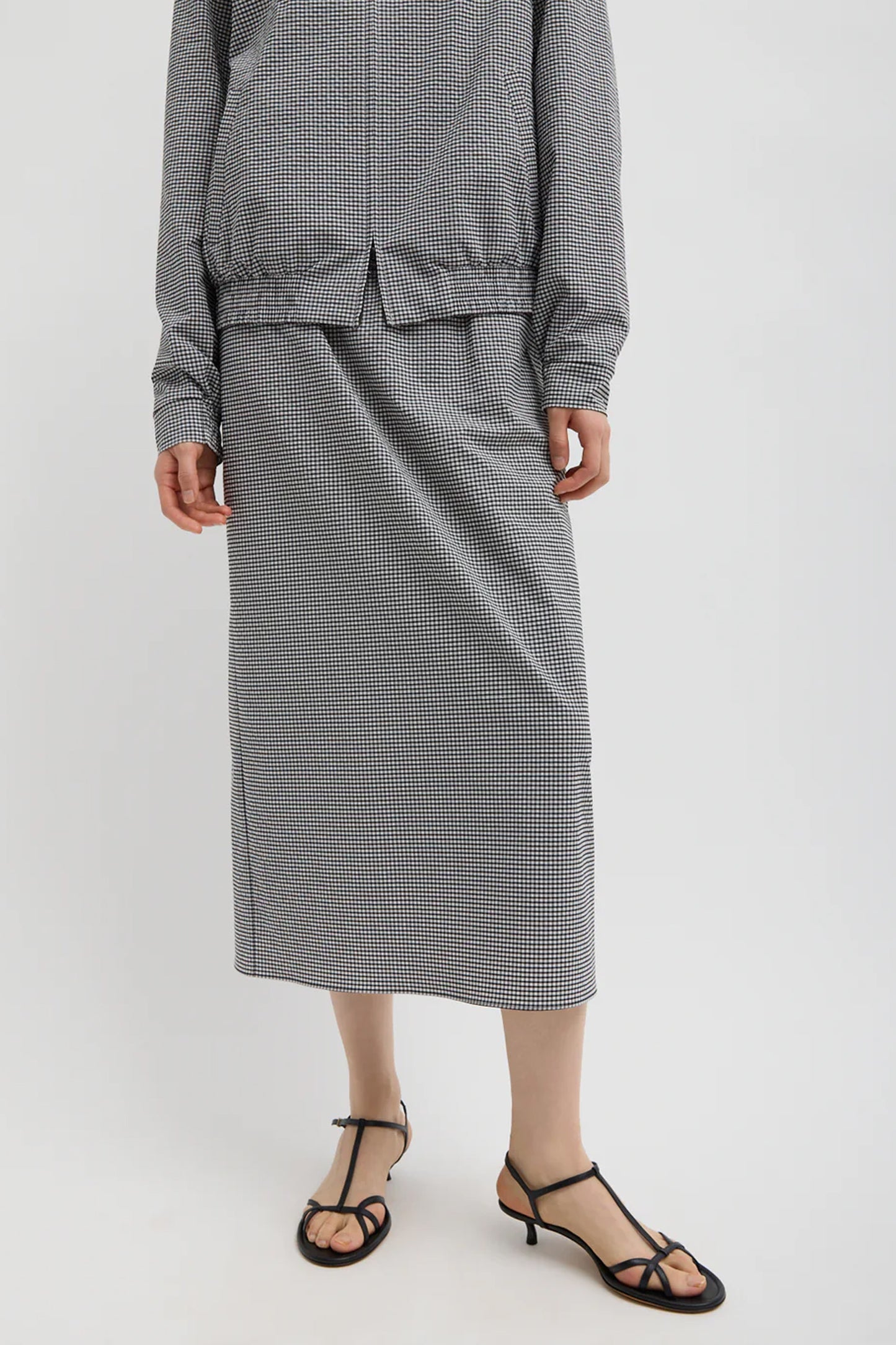 Tech Gingham Slip Skirt