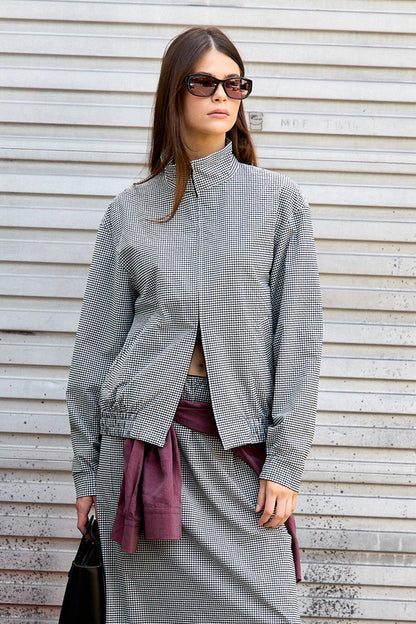 Tech Gingham Track Jacket
