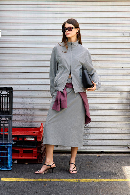 Tech Gingham Slip Skirt