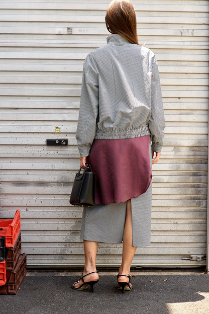 Tech Gingham Slip Skirt