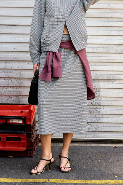 Tech Gingham Slip Skirt