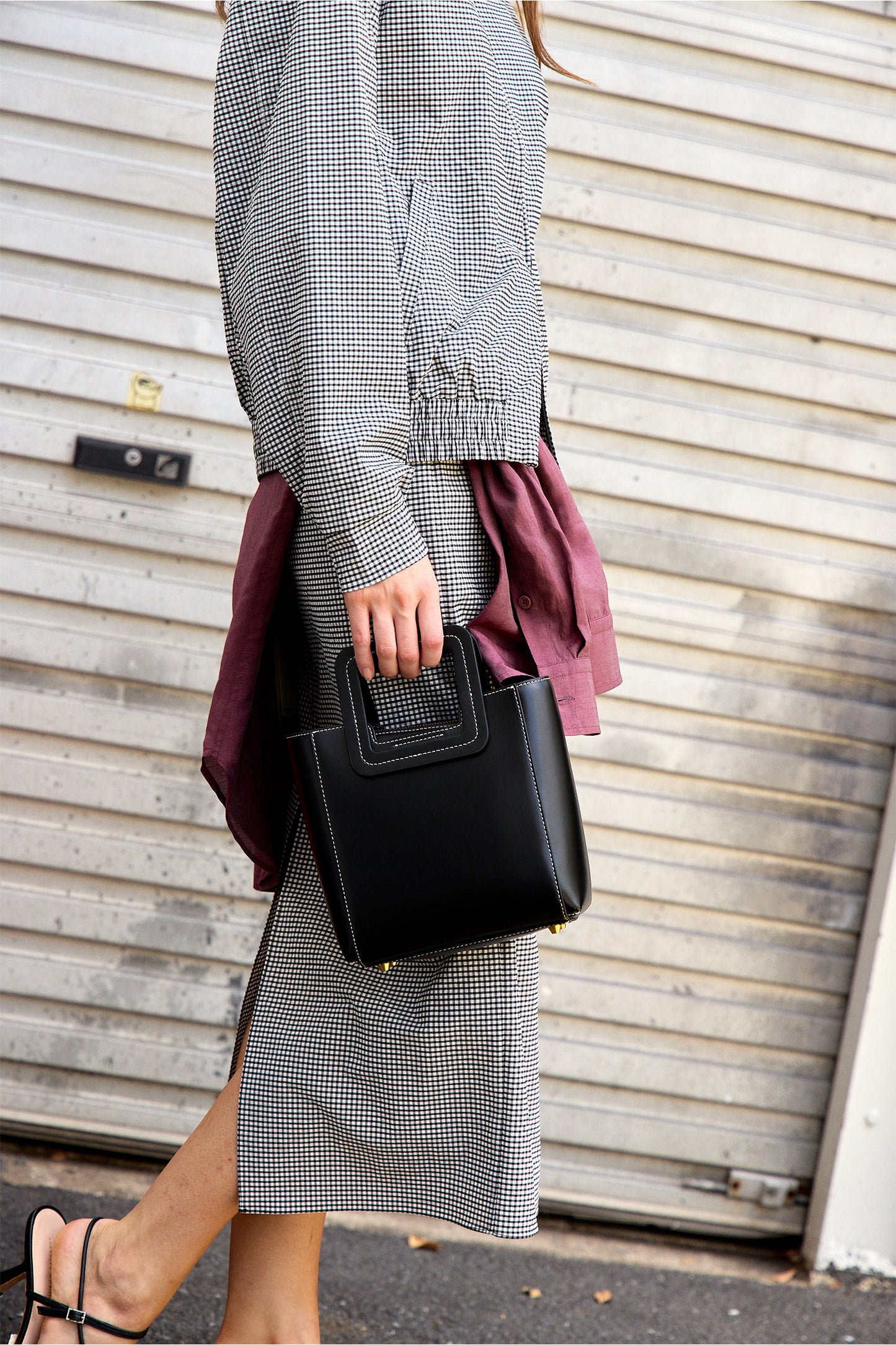 Tech Gingham Slip Skirt