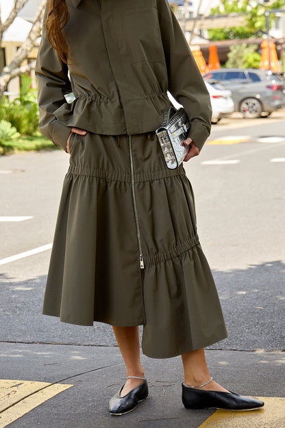Tech Suiting Asymmetrical Skirt