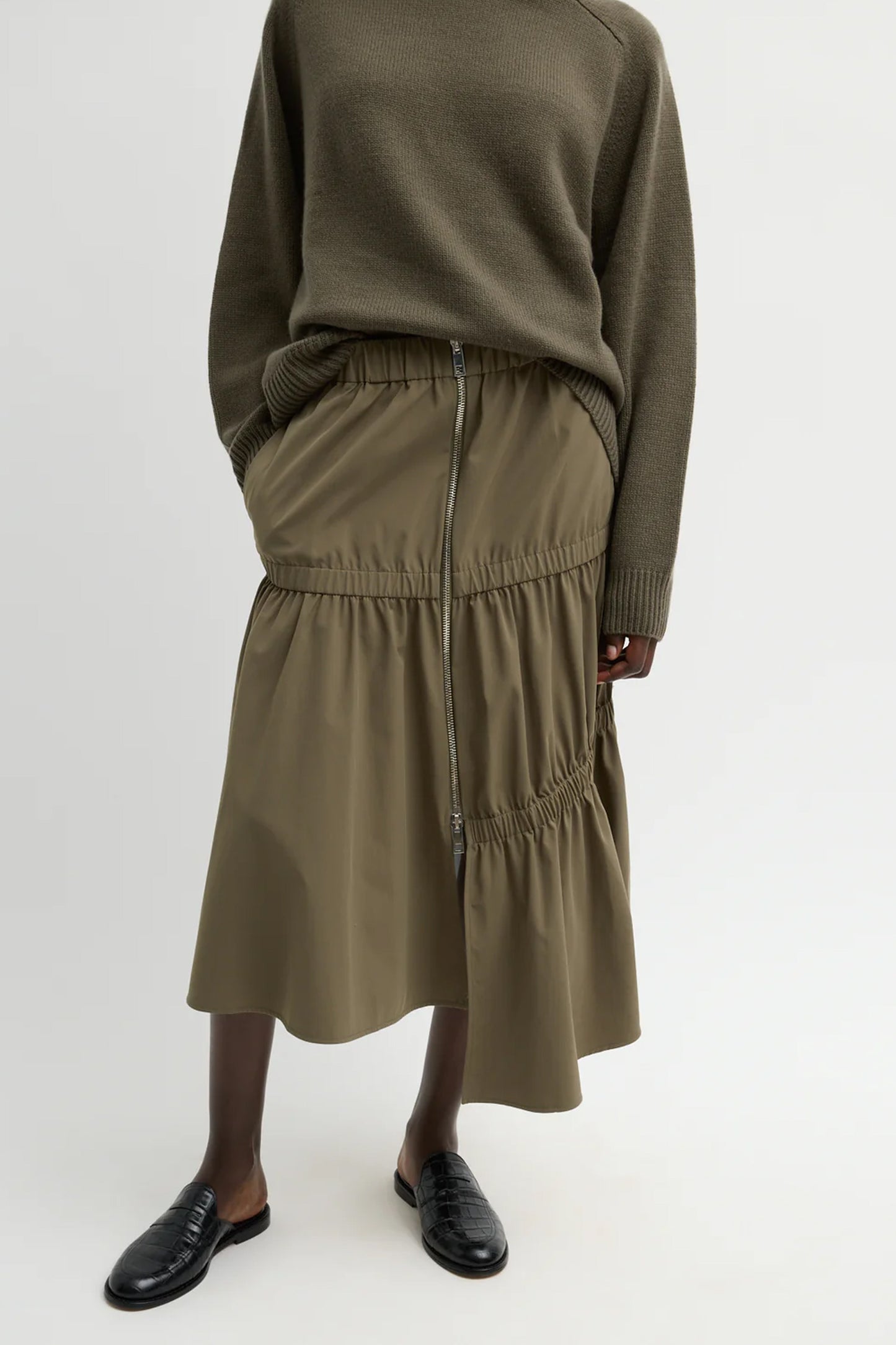 Tech Suiting Asymmetrical Skirt