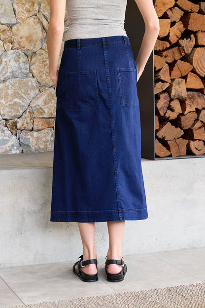 Classic Denim Wrap Skirt