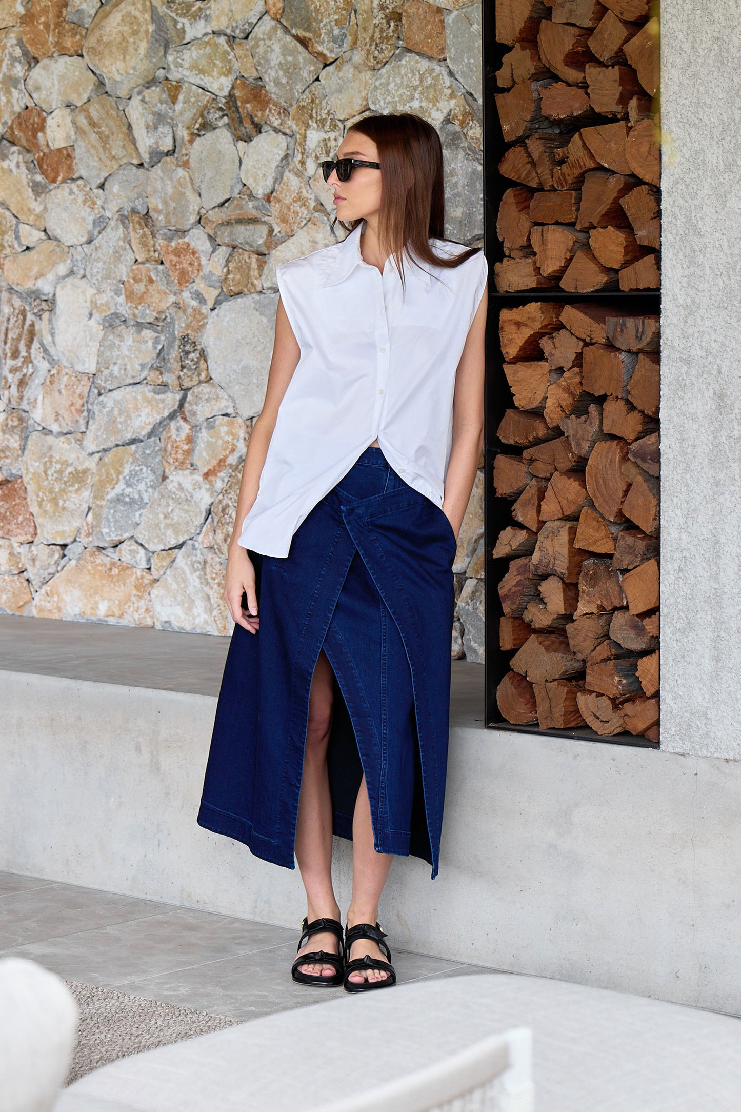 Classic Denim Wrap Skirt