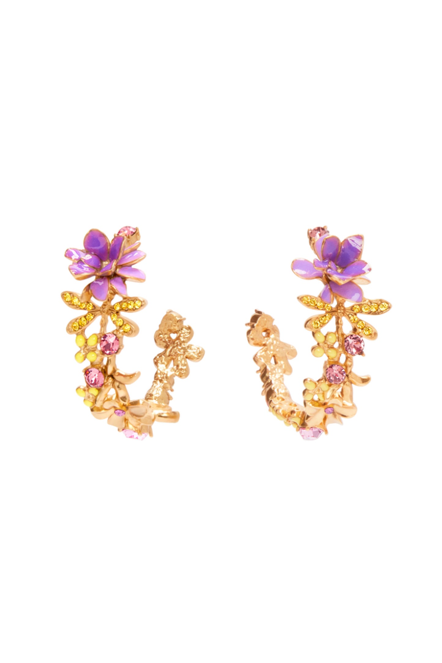 Whimsical Floral Hoop Earring