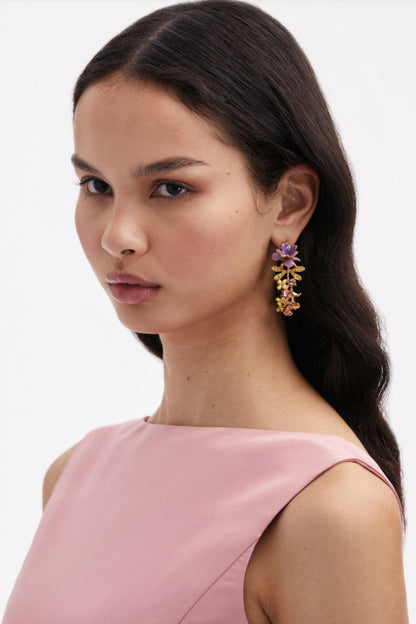 Whimsical Floral Hoop Earring