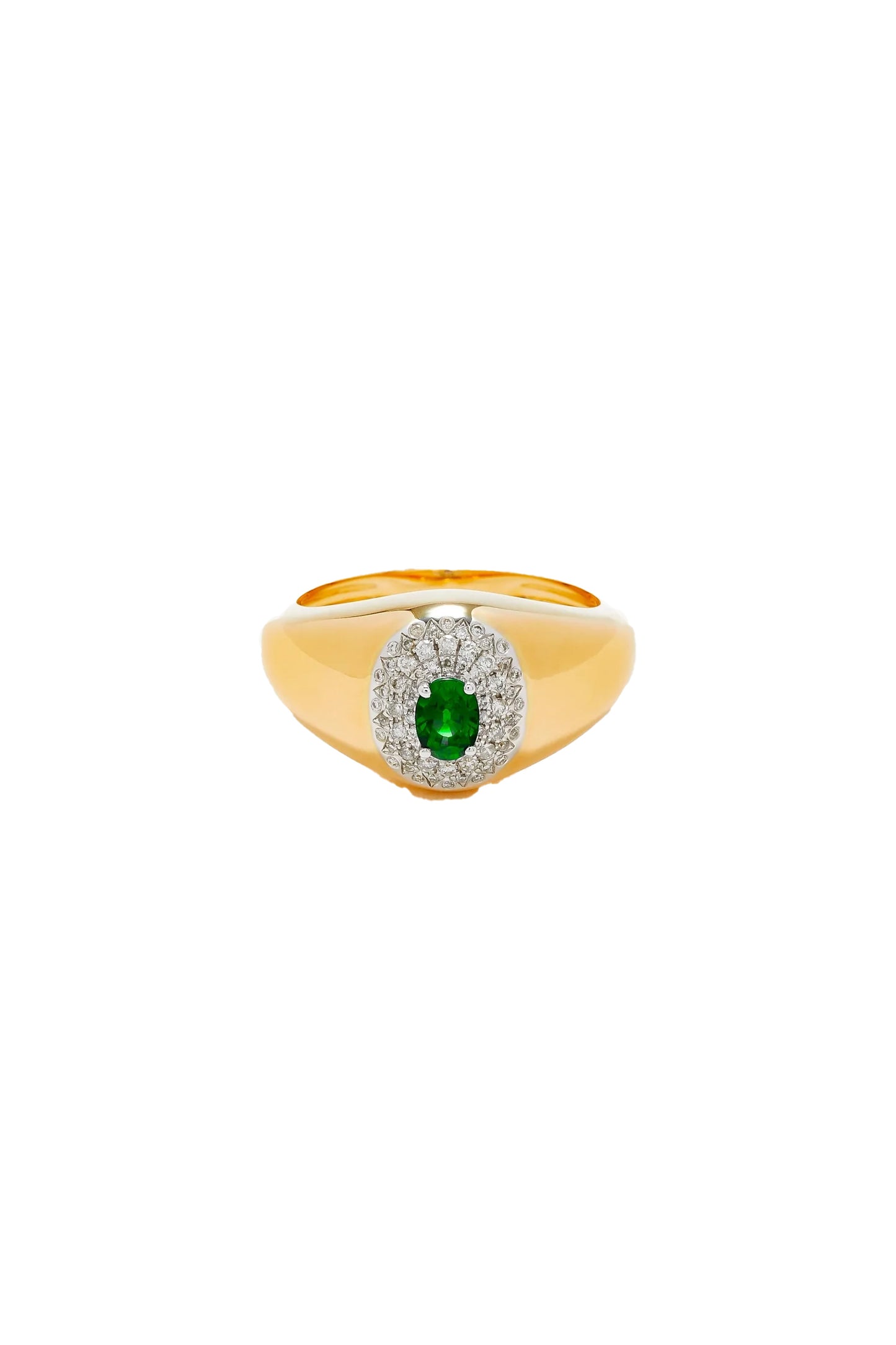 Mini Diamond Pompadour Signet Ring
