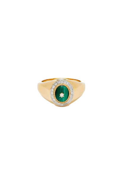 Mini Pompadour Signet Ring