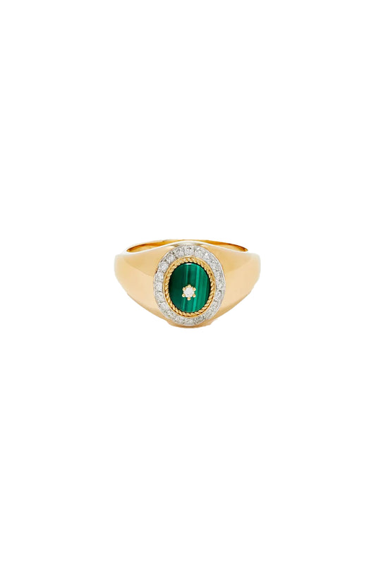 Mini Pompadour Signet Ring