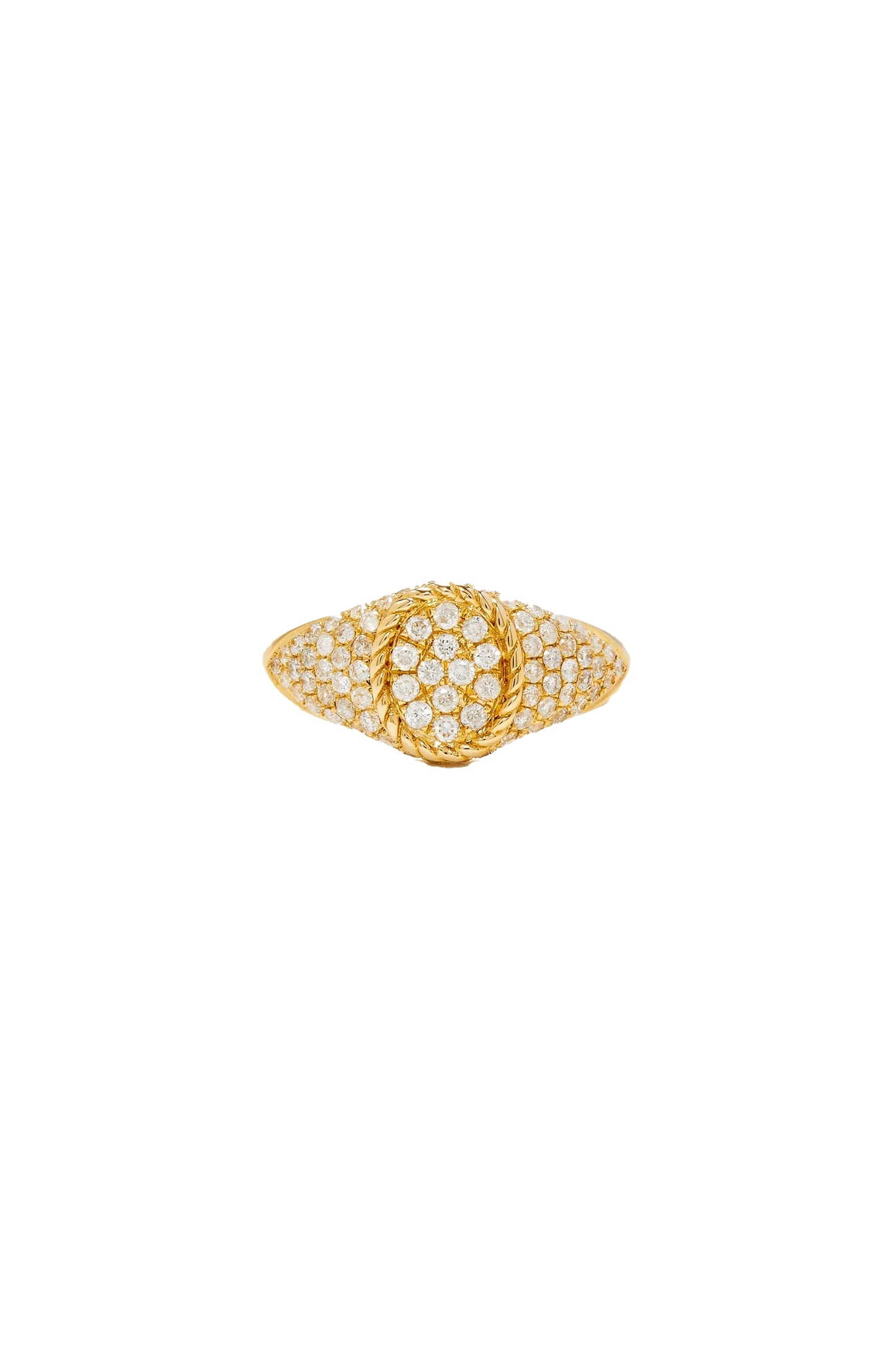 Mini Oval Diamond Signet Ring