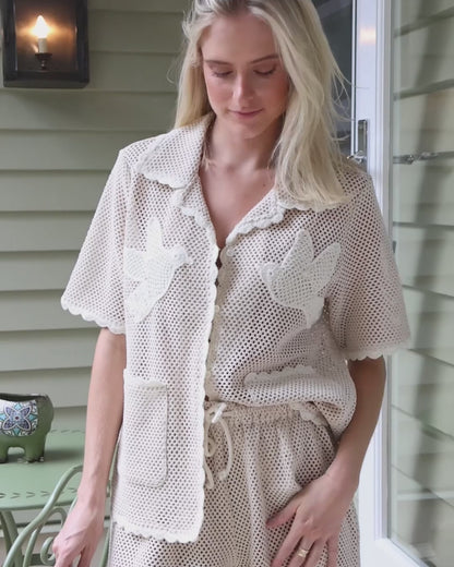 Sally Crochet S/SLV Shirt