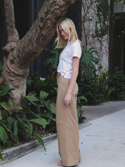 Pleated Wide Leg Pant