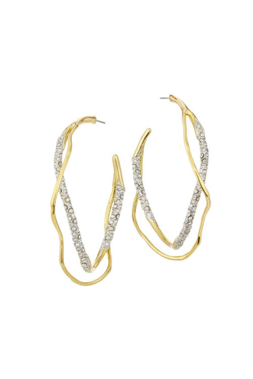 Intertwined Pave Hoop Earring