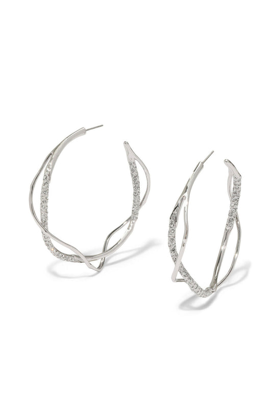 Intertwined Pave Hoop Earrings