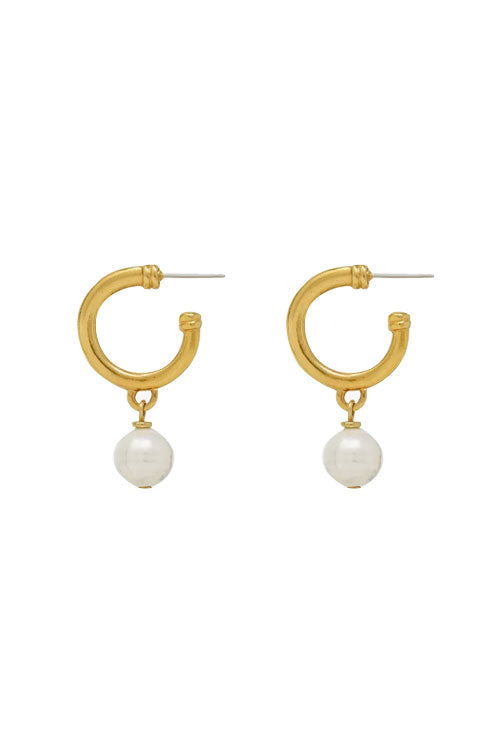 Small Hoop Pearl Earring