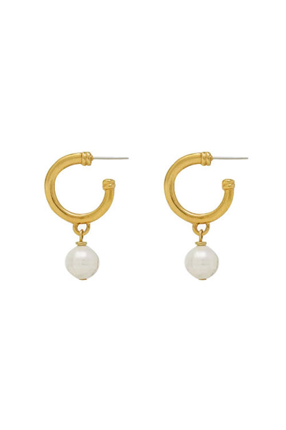 Small Hoop Pearl Earring