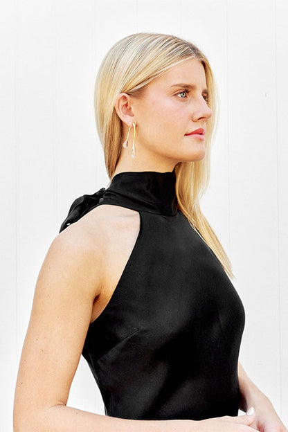 Draped Halter Neck Dress