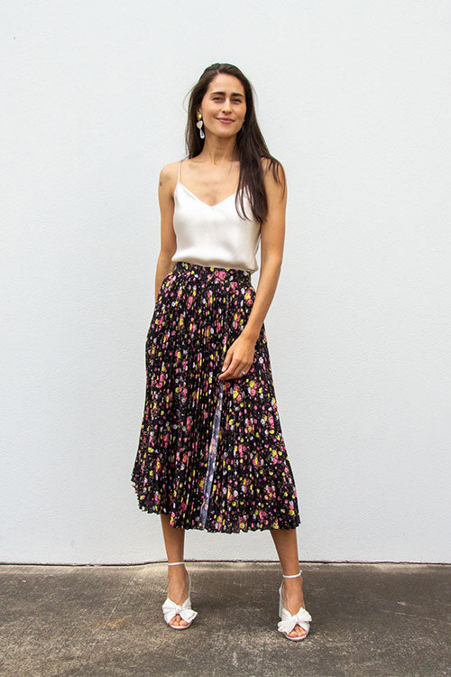 Floral Pleated Midi Skirt - FINAL SALE