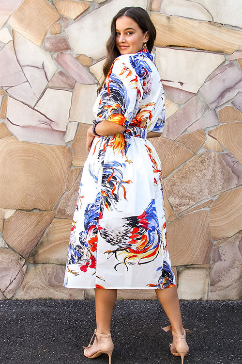 Rooster Belted Midi Skirt - FINAL SALE