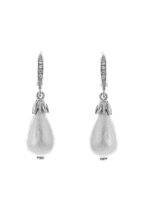 Classic Pearl Pave Small Drop Earrings