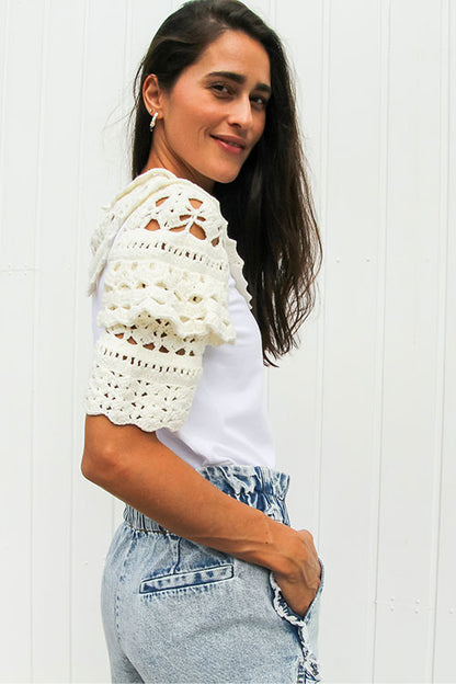 Cleo Crochet T Shirt - FINAL SALE